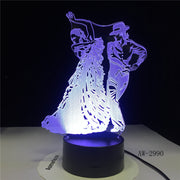 Flamingo Dance Skirt Table Lamp 3D Led Bedroom Decor Night Lights Usb Baby Sleep Visual Girls Light Fixtures Kids Gifts AW-2990