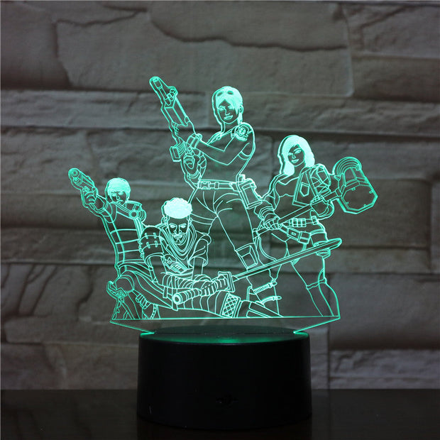 Game Team Figure 3D LED Table Lamp Night Light 7 Colors Changing Bedroom Sleep Lighting Home Decor Gifts Drop shipping