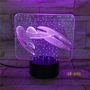7 Colors Change 3D Vision Airplane Modelling Led Aircraft Night Light Desk Lamp Decor Usb Sleep Lighting Fixtures Gifts AW-688