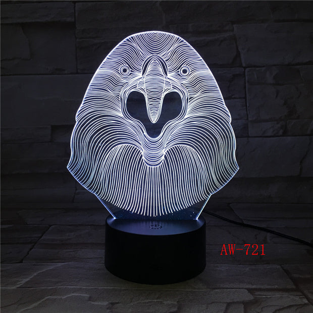 USB LED 3D Visual Owl Modelling Night Light Bedside Sleep Table Lamp Kids Gifts Mood Lampara Animal Light Fixture AW-721