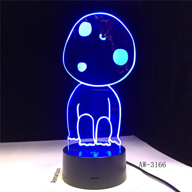 Blockhead Boy Table Night Light For Kids Birthday Gift 3D Illusion Lamp Optical Led Desk Home Decor Office Bedroom AW-3166