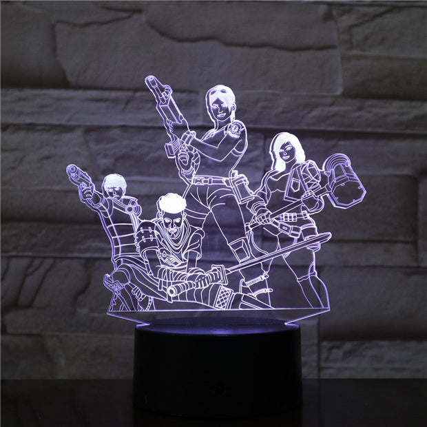 Game Team Figure 3D LED Table Lamp Night Light 7 Colors Changing Bedroom Sleep Lighting Home Decor Gifts Drop shipping