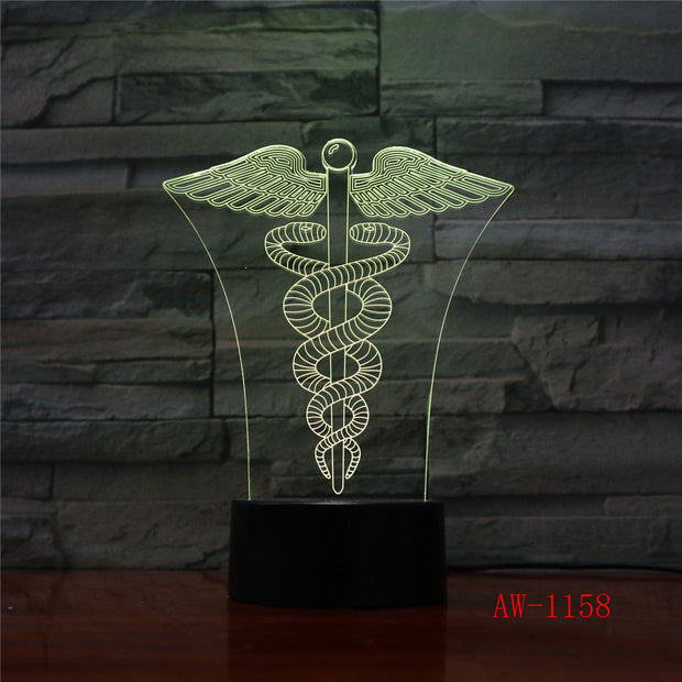 New King cane 3d Small Night Light Remote Touch Colorful Gifts 3d Small Kids Lamp Luminaria De Mesa 3d Light Fixtures AW-1158