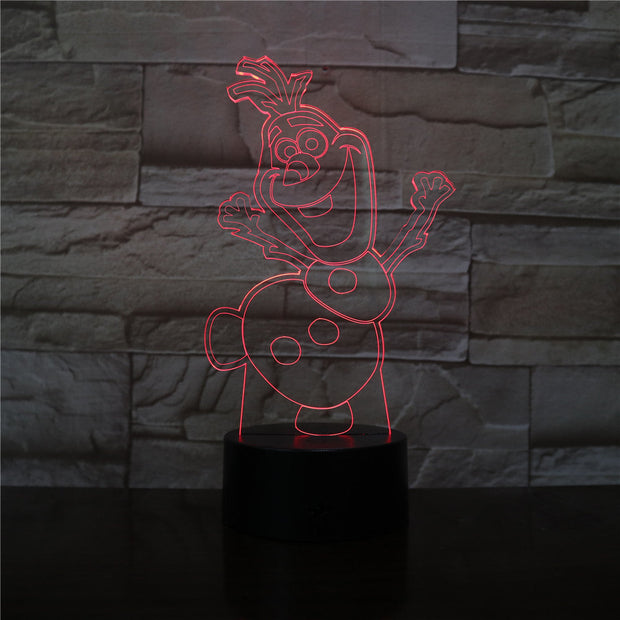 3D Night Light Snowman Olaf Nightlight for Kids Bedroom Decor Battery Operated Atmosphere Pretty Baby Led Night Lamp