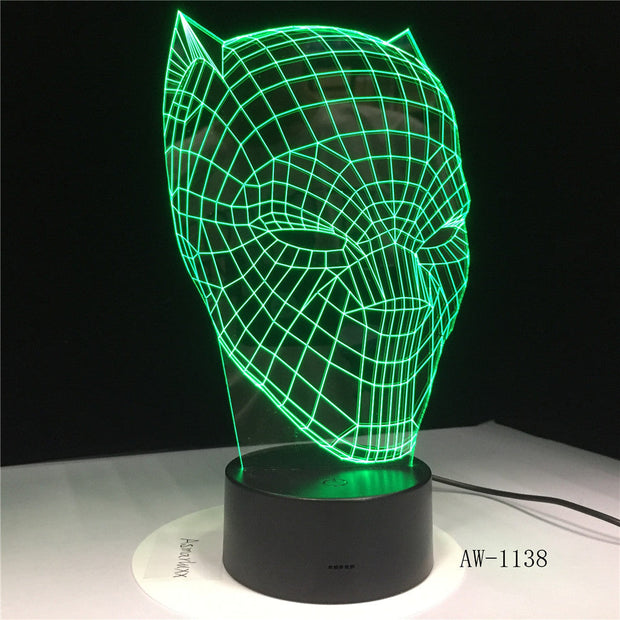 Black Panther Modelling Nightlight Usb Touch Luminous Super Hero Desk Lamp Kid Bedroom Sleep Lighting Fixture Home Decor AW-1138