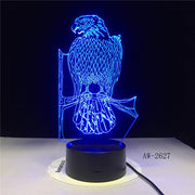 Polish Coat of Arms Polska 3D Optical illusion USB Light Home Decor Polish Eagle Falcon LED Novelty Desk Night Lamp AW-2627
