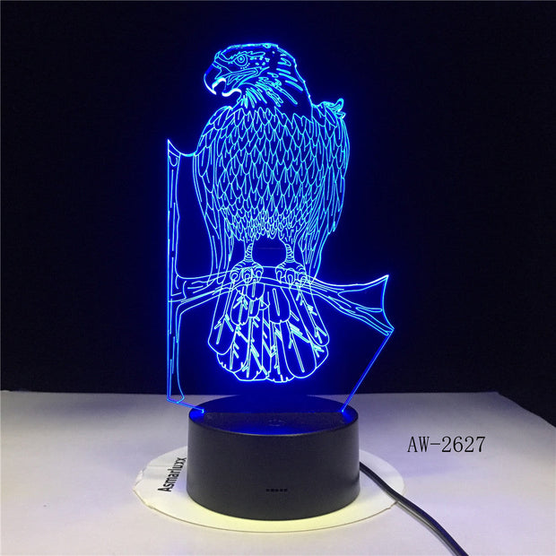 Polish Coat of Arms Polska 3D Optical illusion USB Light Home Decor Polish Eagle Falcon LED Novelty Desk Night Lamp AW-2627