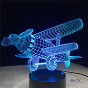 Glider Plane 3D LED Lamp 7 Color Change Touch Switch Small Night Light Atmosphere Lamp Bedroom Light For New Year Gift AW-790
