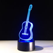 Electric Guitar 3D LED Lamp 7 Colorful USB Table Lamp Baby Sleeping Night Light Music Touch Remote Control Kids Gifts Drop Ship