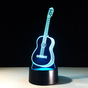 Electric Guitar 3D LED Lamp 7 Colorful USB Table Lamp Baby Sleeping Night Light Music Touch Remote Control Kids Gifts Drop Ship