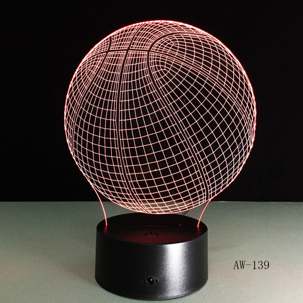 3D Basketball Sport Home Decoration LED illusion Touch Usb 7 Color Change Lamp Bedroom Night Light Child Boys Man Gift AW-139