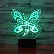 Baby Children Toys Lovely Butterfly 3D Illusion LED Night Lights Colorful Acrylic Table Lamp For Party Gift Home Decor AW-1164