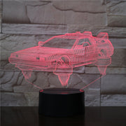 Touch USB Indoor Lighting Car Shape Small Night Light Novelty led 3D Visual Night Light 7 Colors Changeable Desk Lamp 3D-2315