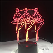 Ballet Girl 7 Color Lamp 3d Visual Led Night Lights For Kids Touch Usb Table Lampara Lampe Baby Sleeping Nightlight AW-2222