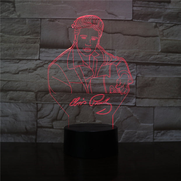 Elvis Aaron Presley 3D LED Night Light Touch Remote Sensor 7 Colors Changing Kids Gift The King Singer Table Lamp Bedroom Decor