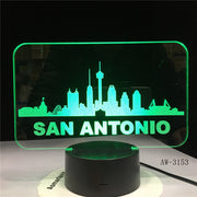 San Antonio 3D Illusion Led Lamp Dinosaur 7 Color Led Bulb Night Light Touch Sleeping Nightlight Table Lamp Boys Gifts AW-3153