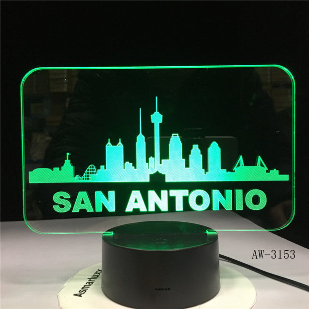 San Antonio 3D Illusion Led Lamp Dinosaur 7 Color Led Bulb Night Light Touch Sleeping Nightlight Table Lamp Boys Gifts AW-3153