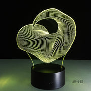 3D LED Night Light Dynamic Rhinoceros Horn with 7 Colors Light for Home Decoration Lamp Amazing Visualization AW-145