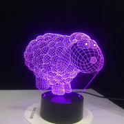 Cute Sheep Cartoon 7 Colors Changing 3D Visual NightLight Acrylic Table Lamp Led Cartoon Lighting Fixture Kids Gifts Home Decor