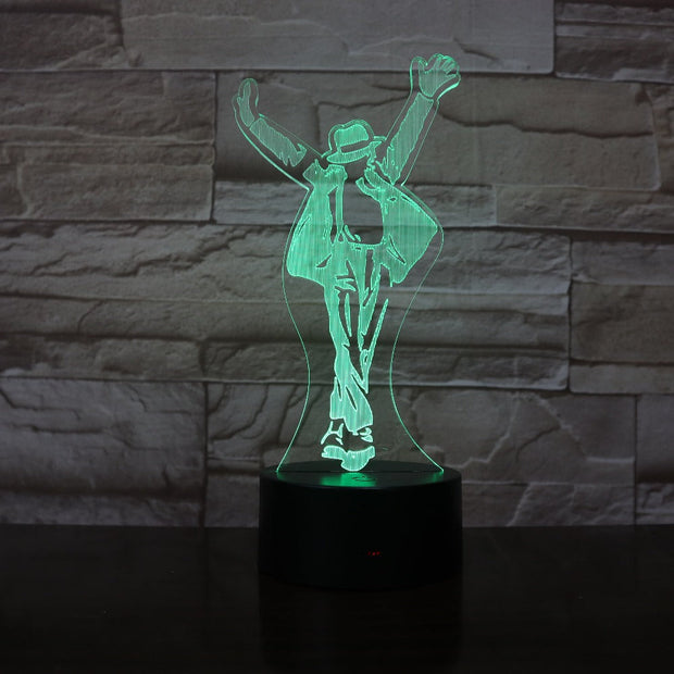 Michael Star Figure 3D Led Night Light 7 Colors Home Offfice Decorative Lamp Bedroom Table Lamp Michael Fan's Best Gift