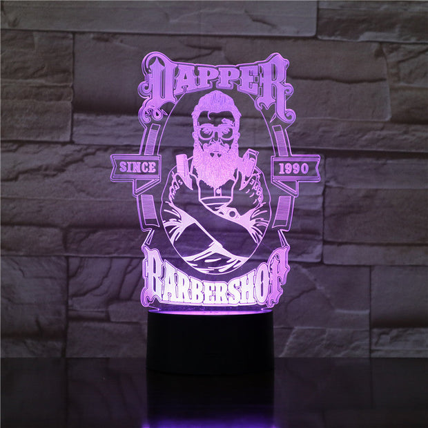 Barber Shop 3D LED Night Lamp Table Lamp Valentines Gifts for Boys Kids Sleeping Light Factory Direct Sales 3D-2291