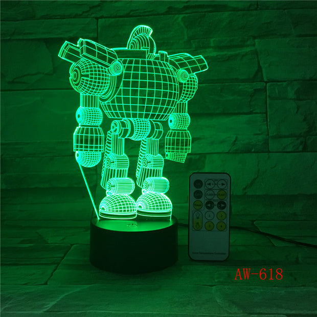 7 Colors Light Night light 3D LED Mix Robert Lamp for Children Baby Sleep Light Boy Gift Cartoon Kid Base Light Dropship AW-618