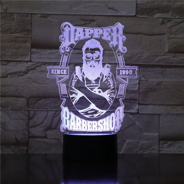 Barber Shop 3D LED Night Lamp Table Lamp Valentines Gifts for Boys Kids Sleeping Light Factory Direct Sales 3D-2291