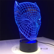 Black Panther Modelling Nightlight Usb Touch Luminous Super Hero Desk Lamp Kid Bedroom Sleep Lighting Fixture Home Decor AW-1138