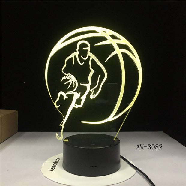 3D Basketball Sport Home Decoration LED illusion Touch 7 Color Change Lamp Bedroom Night Light Best Child Boys Man Gift AW-3082