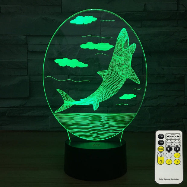 3D LED Night Lights Whale 7 Colors Change Touch Switch Hologram Atmosphere Novelty Lamp for Home Decoration Visual Illusion Gift