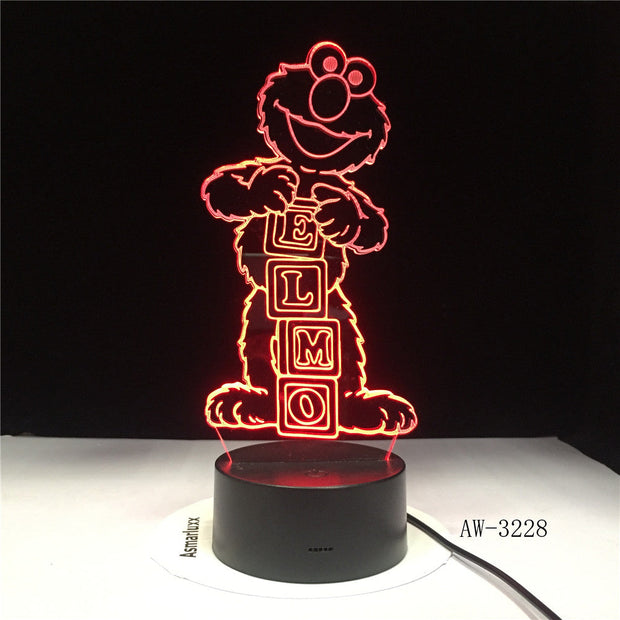 Sesame Street Elmo BIG BIRD GROUCH Table Lamp Color Change Lampen Child NightLight USB Flexible lampe Luminaria Lamparas AW-3228