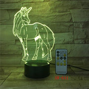 Unicorn Romantic Gift 3D LED Table Lamp 7 Color Change Night Light Room Decor Lustre Holiday Girlfriend Kid Toys Dropship AW-641