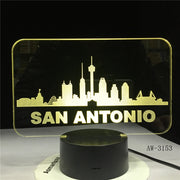 San Antonio 3D Illusion Led Lamp Dinosaur 7 Color Led Bulb Night Light Touch Sleeping Nightlight Table Lamp Boys Gifts AW-3153