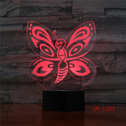 Baby Children Toys Lovely Butterfly 3D Illusion LED Night Lights Colorful Acrylic Table Lamp For Party Gift Home Decor AW-1164