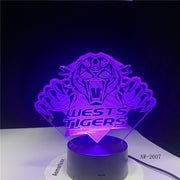 Wests Tiger Team 3D LED RGB Night Light 7 Colors Change USB Desk Lamp Kids Sports Gift Home Decor Lava Lamp Dropshipping AW-2607