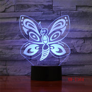 Baby Children Toys Lovely Butterfly 3D Illusion LED Night Lights Colorful Acrylic Table Lamp For Party Gift Home Decor AW-1164