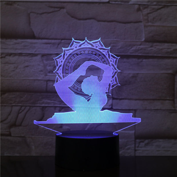 India Yoga 3D LED Lamp Night Lights 7 Colors Change Touch Table Creative Gift as Home Decoration LED Night Lamp Dropshipping