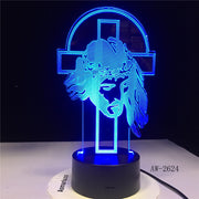 Shepherd Psalm Jesus Christ Cross Usb 3d Led Night Light Gifts Desk Crucifix Table Lamp Bedroom The Lord Is My Shepherd AW-2624