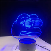 Cartoon Frog Night Lamp 3D Illusion 7 Color Changing Decorative Light Child Kids Girl Gift Desk LED Night Light Bedside AW-3033
