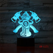 Novelty 3D Fireman Table Lamp LED USB Touch Button 7 Color Changing Fire Fighter Night Light Bedside Decor Light Gifts AW-1171