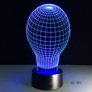 Artistic Abstraction Bulb 3D USB Night Light Colorful LED Desk Table Light Lamp for Home Bedroom Wedding Decoration GX-001