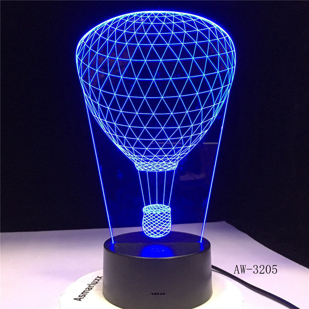 Balloon 3D Led USB Night light Table Lamp Colors Gradient Creative Luminaria Optical Illusion Lamp Home Decorative Gifts AW-3205