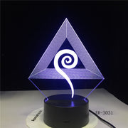 Abstract Wind Symbol 7 Colors 3D Lamp LED NightLight light Acrylic lamp Atmosphere Novelty indoor Lighting DropShipping AW-3031