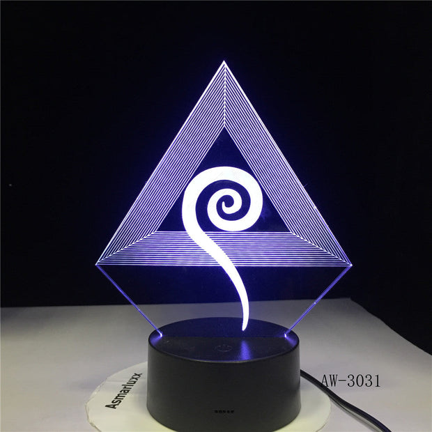 Abstract Wind Symbol 7 Colors 3D Lamp LED NightLight light Acrylic lamp Atmosphere Novelty indoor Lighting DropShipping AW-3031