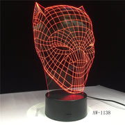 Black Panther Modelling Nightlight Usb Touch Luminous Super Hero Desk Lamp Kid Bedroom Sleep Lighting Fixture Home Decor AW-1138