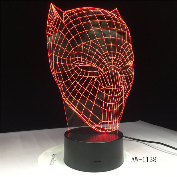 Black Panther Modelling Nightlight Usb Touch Luminous Super Hero Desk Lamp Kid Bedroom Sleep Lighting Fixture Home Decor AW-1138