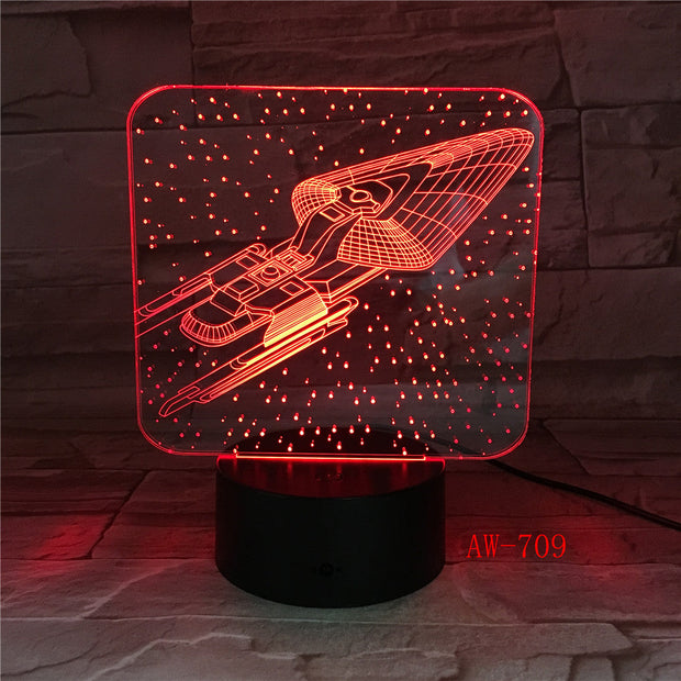7 Colorful Mood LED Lamp 3D Led Spaceship Earth Space Desk Lighting Bedroom Bedside Decor Night Light Children Gifts AW-709