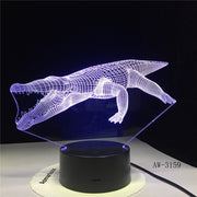 Crocodile Led 3d Night Light Bulbing Usb 3d Night Light Baby Christmas Kids Gif Children Bedroom Atmosphere Table Lamp AW-3159