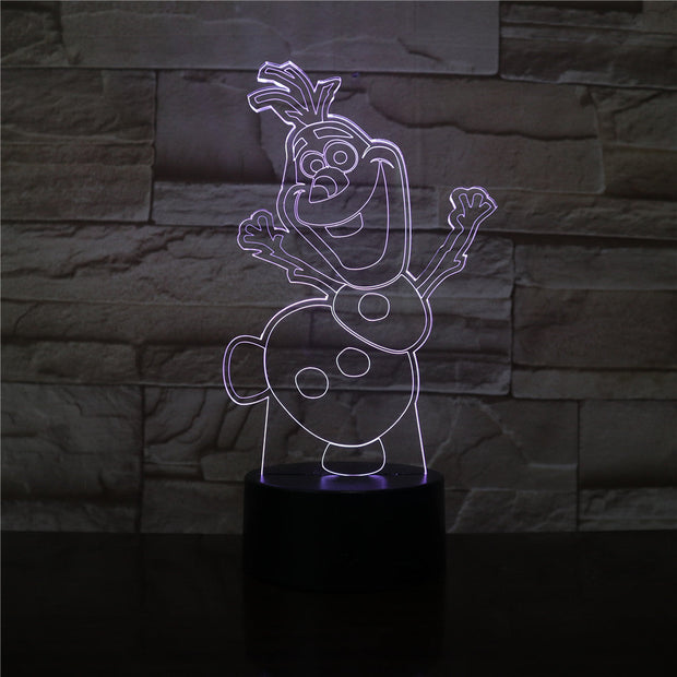 3D Night Light Snowman Olaf Nightlight for Kids Bedroom Decor Battery Operated Atmosphere Pretty Baby Led Night Lamp