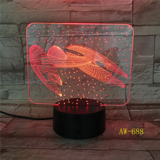 7 Colors Change 3D Vision Airplane Modelling Led Aircraft Night Light Desk Lamp Decor Usb Sleep Lighting Fixtures Gifts AW-688